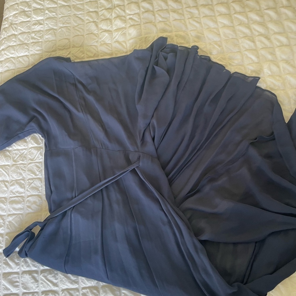 Reformation blue Winslow chiffon wrap maxi dress - Picture 8 of 12